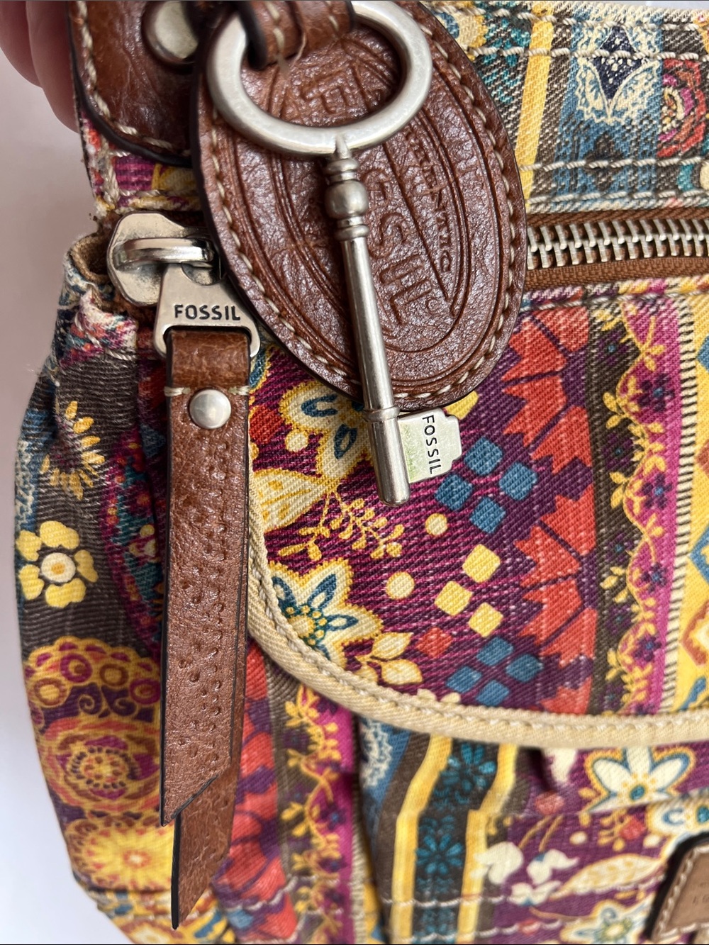 Fossil Multicolor Quilted Patchwork Crossbody Bag - Picture 3 of 16